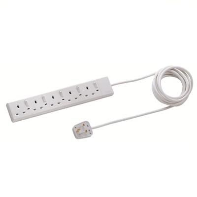 Schneider 13A 5位拖板 Gang Extension Socket with Neon (3m Cable) EPB5S #4892552023943 [香港行貨]