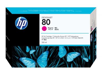 HP 80 Magenta Ink Cartridge, 350ml,WW for DesignJet 1050 series C4847A