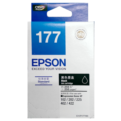 Epson C13T177183 Black Ink For XP-102 / 202 / 225 / 402 / 422 墨盒 [香港行貨] #T177183