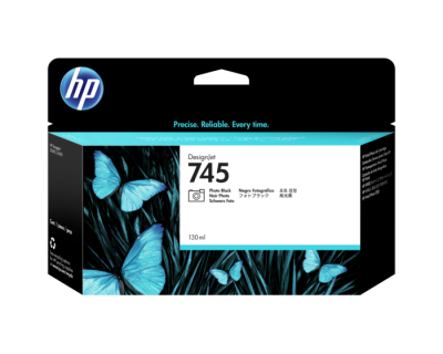 HP 745 130-ml Photo Black DesignJet Ink Cartridge F9J98A