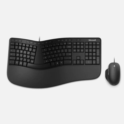 Microsoft Ergonomic Desktop USB Eng - BK 人體工學桌面鼠鍵套裝 (英文版) 黑色 #RJU-00015 [香港行貨]