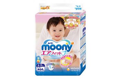 Moony Baby Tape Diapers M size 6-11kg  紙尿片 64pcs [香港正貨]