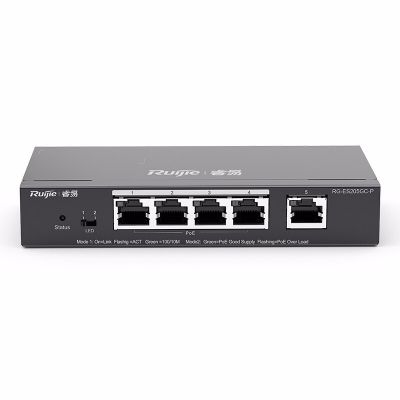 Ruijie RG-ES200 Series 5Port Gigabit 54W POE+ Switch 桌上型交換器 #RG-ES205GC-P [香港行貨]