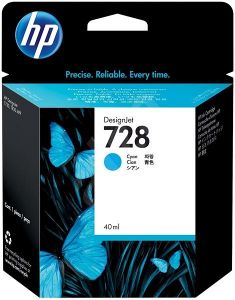 HP 728 40-ml Cyan Ink Crtg F9J63A